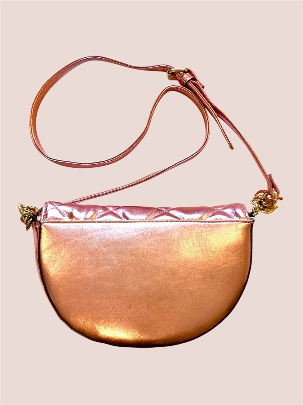Juicy Couture Metallic Rose Gold Quilted Crossbody Bag - Picture 2 of 9